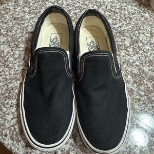 Vans Black Slip-On Shoes W 7.5/ M 6